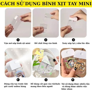 Bình Xịt Phun Sương Mini Nước Rửa Tay Gói Packing Card Cute Timo DDD30