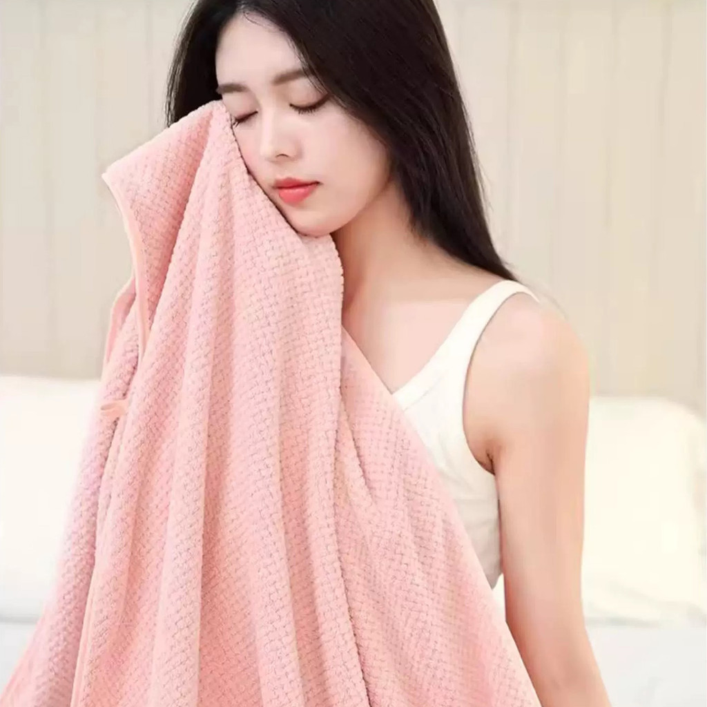 [H & L] Khăn tắm siêu thấm bảo vệ kháng khuẩn, vải lông cừu san hô hạng nặng & thiết kế lưới dứa, máy giặt khô nhanh