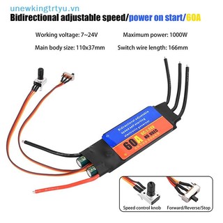 Unewtyu Trình điều khiển động cơ không chổi than 2-6S 30A 60A ESC Hai chiều Tự khởi động Bộ điều khiển tốc độ điều chỉnh điện không chổi than ESC cho dụng cụ DIY VN
