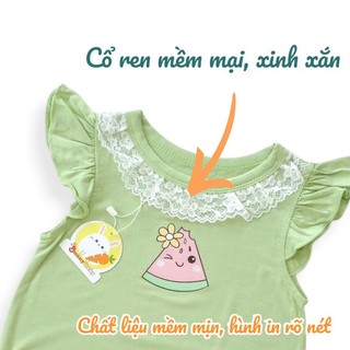 Body thun lạnh cổ ren Bunny chất thun Modal cao cấp cho bé gái 4-10kg