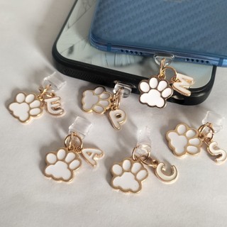 One Cat Paw Letter Phone Dust Plug, Bear Claw Feet Mặt dây chuyền Phụ kiện thời trang sáng tạo, Vỏ bụi cổng sạc di động để trang trí điện thoại DIY, Quà tặng ngày lễ, Quà tặng sinh nhật
