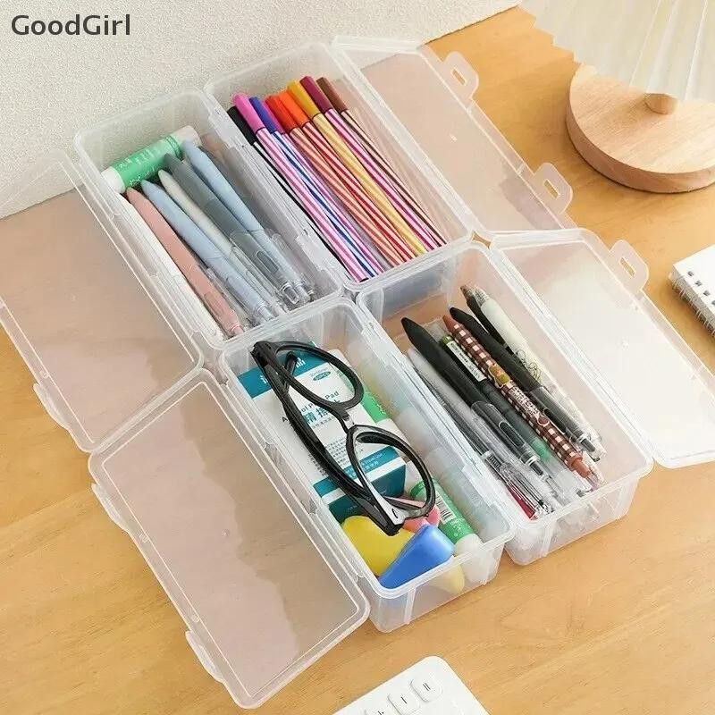 [GoodGirl] Hộp đựng bút chì trong suốt Hộp đựng bút chì bằng nhựa phác thảo Hộp đựng bút chì nghệ thuật dành cho sinh viên Hộp đựng đồ dùng văn phòng có thể xếp chồng lên nhau Hộp tổ chức VN