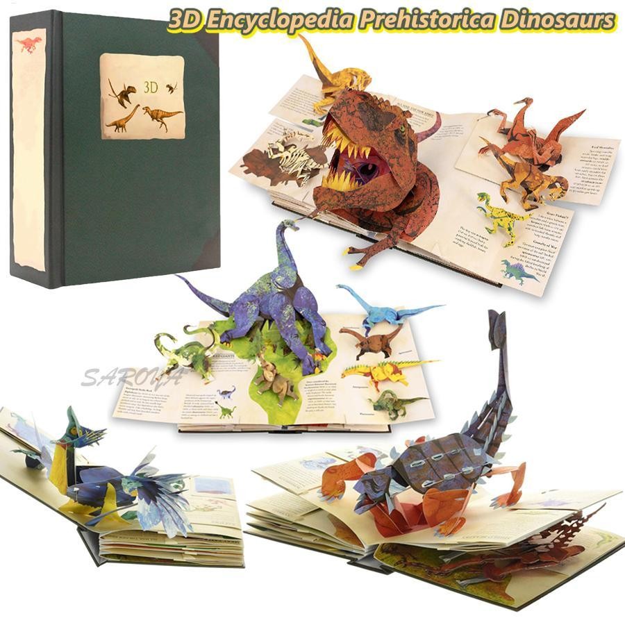 3D Bách khoa toàn thư Khủng long tiền sử Pop-up Sách khủng long Đồ chơi tương tác cho trẻ em Quà tặng học tập