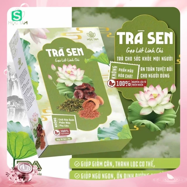 Trà Sen Gạo Lứt Linh Chi , Giảm Cân, Thanh Lọc Cơ Thể , Ngủ Ngon , Ổn Định Đường Huyết , Giảm Mỡ Thừa , Trà Gạo Lứt
