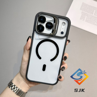 Ốp điện thoại từ tính Acrylic trong suốt có chân đế máy ảnh kim loại iPhone 17 Pro Max 17Air ip 16 15 14 13 12 11 Pro Max 14 / 15 / 16Plus Vỏ bảo vệ