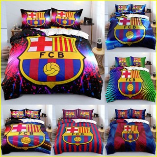ST2 FC Barcelona Logo 3IN1 Bộ Chăn Ga Gối Chăn Ga Gối Ký Túc Xá Nhà Phòng Ngủ Phù Hợp Với TS2