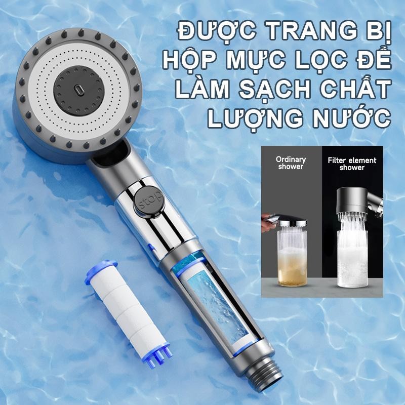 [ Loại 1 ] Vòi sen Tăng áp bộ 3 trong 1, Hoa Đầu nhật bản Có Chế Độ Suất Cao Tiết Kiệm Nước ZX-027