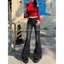 Sibyte- Quần Jeans Ống Loe Nhẹ Eo Cao Thêu Bướm Thiết Kế Dáng Rủ Dễ Phối Đồ Kiểu Móng Ngựa