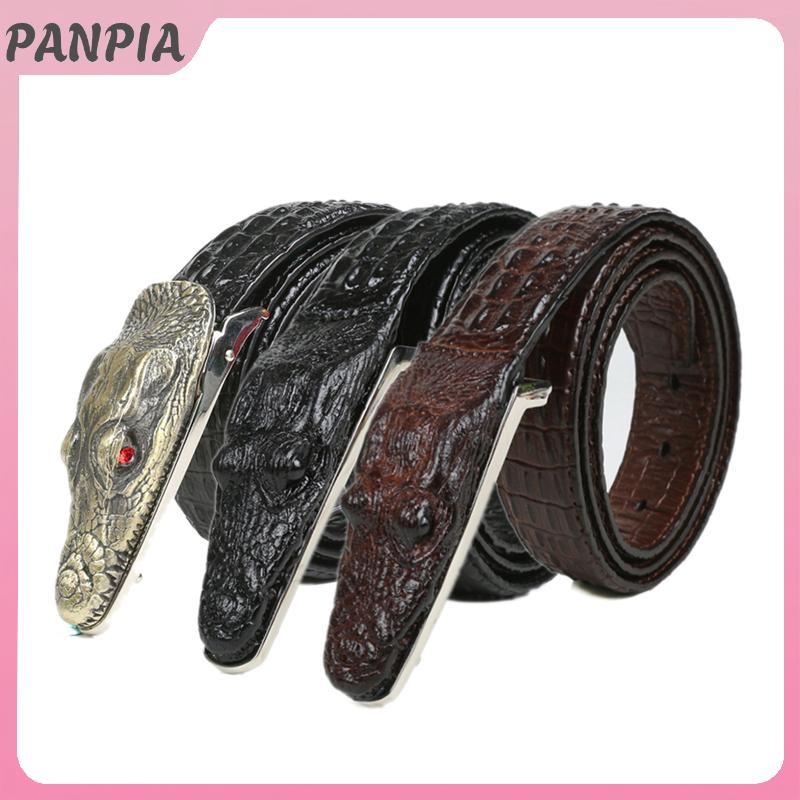 PANPIA-Crocodile Họa Tiết Nam Da Dây Đeo Thắt Lưng Thời Trang Trung Niên Công Sở Thường Ngày
