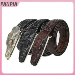 PANPIA-Crocodile Họa Tiết Nam Da Dây Đeo Thắt Lưng Thời Trang Trung Niên Công Sở Thường Ngày