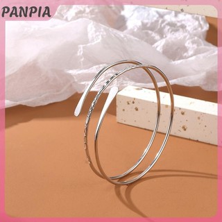 PANPIA-Silver Màu Cá Tính Punk Vòng Tay Serpentine Kim Loại Rỗng Ra Nhiều Lớp Vòng Tay Mịn Vòng Tay Vòng Tay Cho Nữ Trang Sức