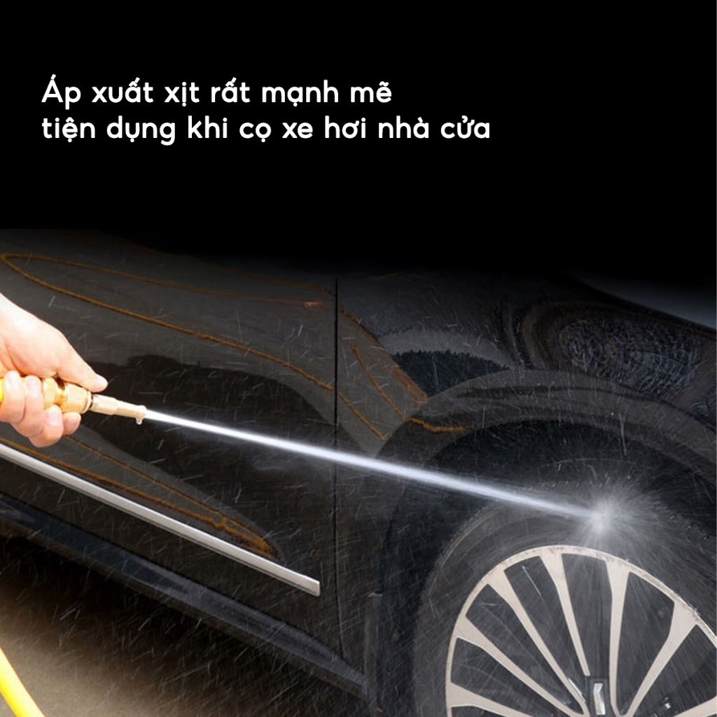 COMBO Vòi Xịt Kèm Dây Ống Xịt Nước Tăng Áp Tưới Cây Vườn Rửa Xe, Bộ vòi tăng áp 5-20M