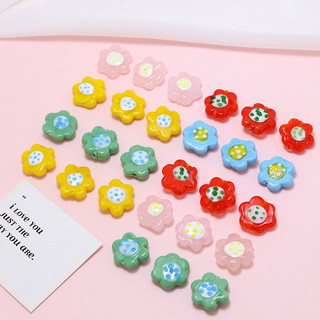 Ngọt Ngào Dễ Thương Hoa Thủy Tinh Đục Lỗ Hạt DIY Handmade Trang Sức Vòng Cổ Bông Tai Phụ Kiện Chất Liệu