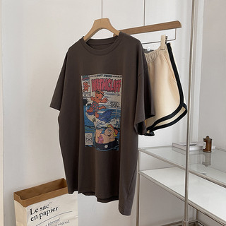 Mỹ Retro Tay Ngắn Mùa Hè 2024 Phong Cách Mới ins Hợp Thời Trang Lười bf Phong Cách Influencer Hồng Kông Phong Cách Sang Trọng Siêu Nóng Áo Thun Top 7.8