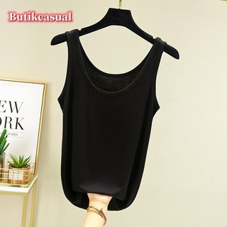 Phụ Nữ Đồng Bằng Áo Rời Thoải Mái Không Tay Áo Đa Năng Kích Thước Lớn Mùa Hè Cổ Tròn Mỏng Áo Sơ Mi