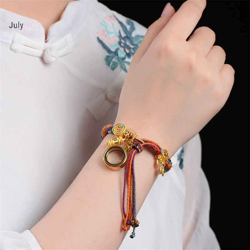 Julyhot Tay Dệt Phong Cách Tây Tạng Vòng Tay Zakiram Vòng Tay Xanh Tara Năm Bậc Thầy Thangka Vòng Tay Tây Tạng Massivedeals
