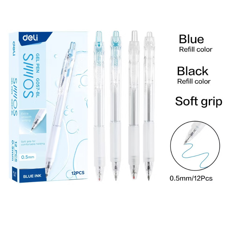 Bút Gel, Bút Bi Nước Mực Xanh EG057 Mực Gel Trơn Tru Nhanh Khô Cho Học Sinh Sinh Viên