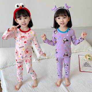 (1-8Y) Bộ Đồ Ngủ Bé Gái Thu Đông Bộ Đồ Lót Hoạt Hình Kumic Giai Điệu Kỳ Lân In Hình Quần Áo Nhà Bé Gái Hai Mảnh Bộ Bé Gái Tay Dài P