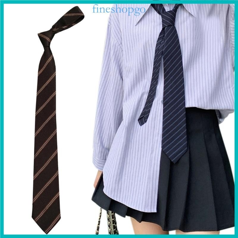 Vintage Striped Neck Tie for Women Men Japanese JK Style Necktie Casual Ties