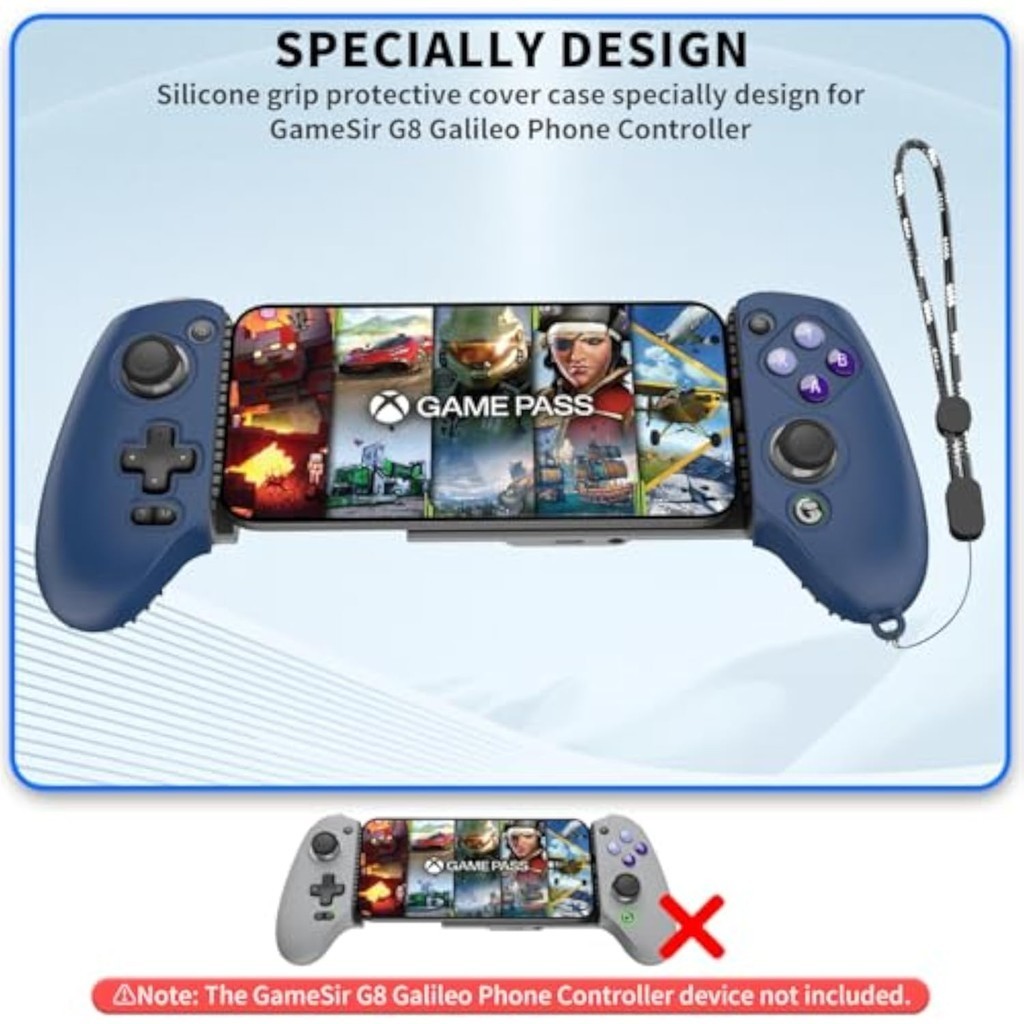 Vỏ bảo vệ tay cầm bằng silicon cho bộ điều khiển điện thoại GameSir G8, tương thích với bộ điều khiển GameSir G8 để chống trầy xước và chống sốc