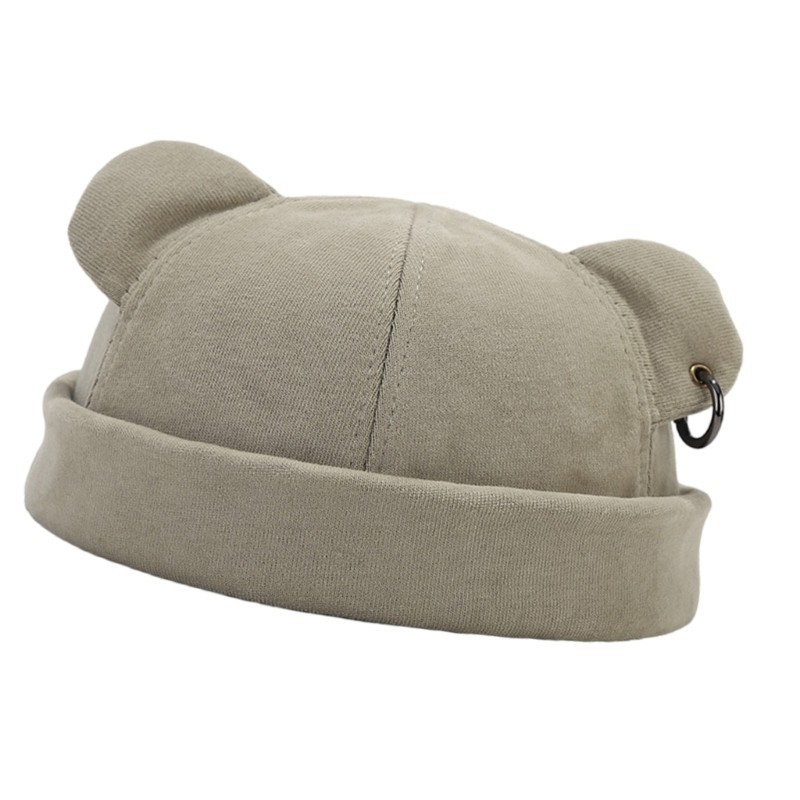 Fl Mềm Mũ Mùa Đông Có Tai Gấu Unisex Thời Trang Beanies Mũ Đầu Lâu Bắt Mắt