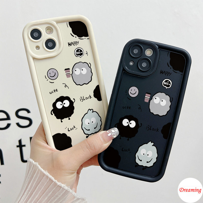 Ốp Lưng Cho OPPO Reno 12 11 10 8 7 6 5 4 3 A7 A5S A5 A9 A3S A12E F11 Pro F9 F7 A83 A98 A94 A93 A79 A78 Chống Rơi Thiết Kế Mắt Thiên Thần Họa Tiết Dễ Thương Bóng Than Đen