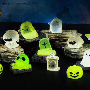 Dạ Quang Trang Trí Halloween Bát Bí Ngô Bộ Xương Ma Micro Phong Cảnh Nhà Búp Bê Đồ trang trí Nội Thất Ô Tô Trang Trí Máy Tính Để Bàn Nhà [zkm]