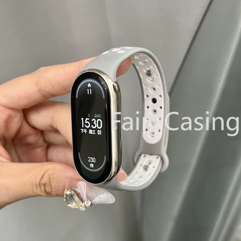 Dây đeo thay thế TPU silicone thoáng khí cho Xiaomi Mi Band 9/8/7/6/5/4/3 NFC