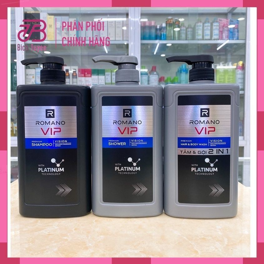 Dầu Gội - Sữa Tắm - Tắm Gội 2in1 Nam Cao Cấp Romano Vip Vision 650g ...