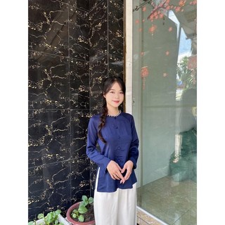 Bà ba viền ngọc, set bà ba lụa (áo kèm quần) thời trang nữ