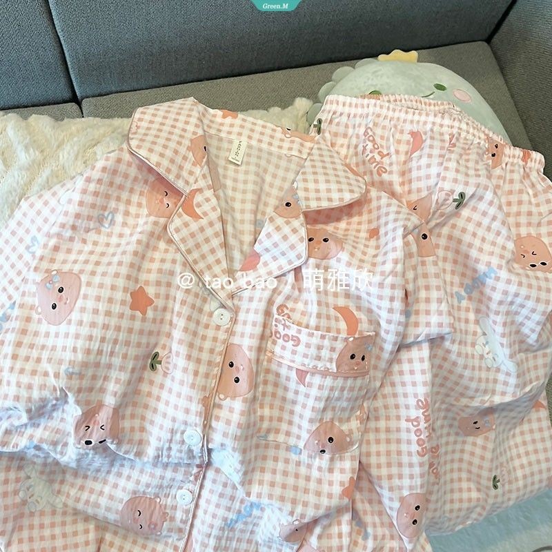 Kẻ Sọc Loopy Pochacco Bộ Đồ Ngủ Nữ Xuân Thu Hoạt Hình Mới Quần Dài Tay Học Sinh Thường Ngày Homewear
