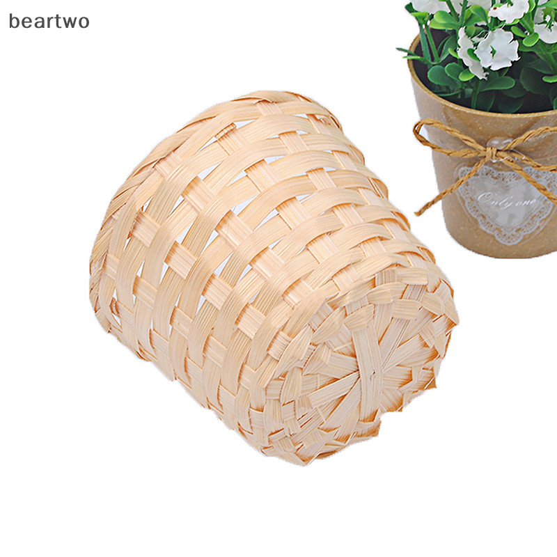 < Beartwo > Giỏ dệt nông thôn Giỏ đựng trái cây Giỏ đựng đồ di động Giỏ đựng đồ để bàn bằng tre Đẹp