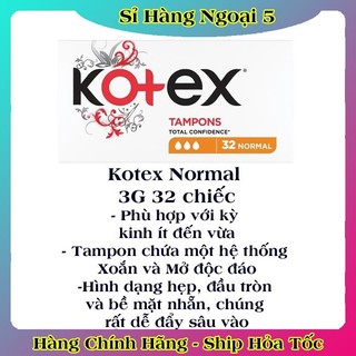 [CÓ CHE TÊN] Băng Vệ Sinh TAMPON Kotex các size - Hàng Châu Âu