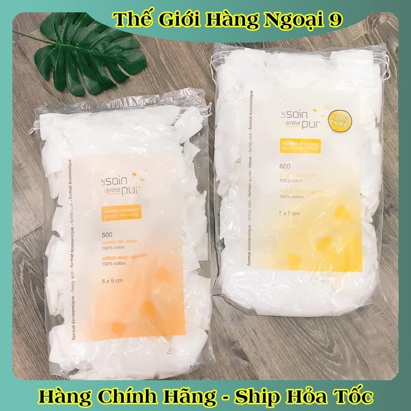 Bông Tẩy Trang Pháp Tetra Medical Carrés De Coton 500/600 miếng Le Soin Làl'état Pur của Pháp