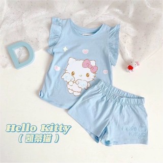 (1-8Y) Bộ Đồ Ngủ Bé Gái Mùa Hè Kuromi Cinnamoroll Hello kitty Melody Bộ Đồ Ngủ Dễ Thương Cho Bé Gái