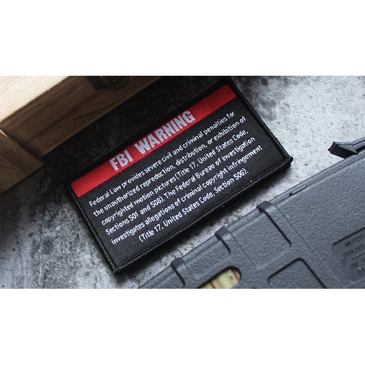 Patch_ miếng dán velcro vải cảnh báo của FBI_retro