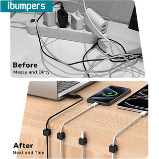 Ibumpers 6 Kẹp cáp từ tính Bàn & Dây treo tường Quản lý giá đỡ dây