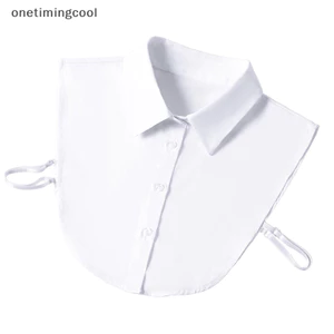 Onetimingcool Cổ Giả Trắng Đen Áo Len Có Thể Tháo Rời Áo Sơ Mi Nữ Cotton Ve Áo Áo Top Nữ Quần Áo Phụ Kiện VN