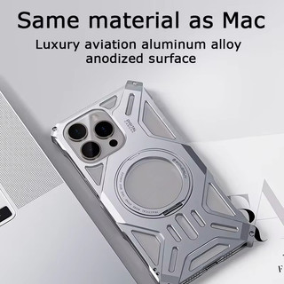 [Jlk] Vỏ điện thoại giá đỡ từ tính bằng kim loại cho IPhone 13 14 15 16 Pro Max Vỏ hợp kim nhôm thời trang cho IPhone 16 15 Promax 14Pro 13promax
