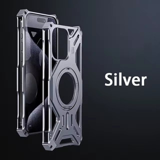 [Jlk] Vỏ điện thoại giá đỡ từ tính bằng kim loại cho IPhone 13 14 15 16 Pro Max Vỏ hợp kim nhôm thời trang cho IPhone 16 15 Promax 14Pro 13promax