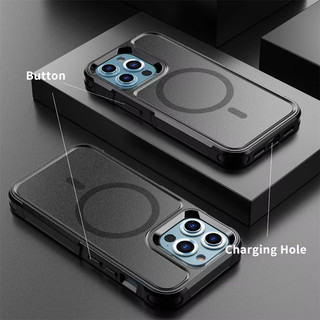 [Jlk] Ốp từ tính cho iPhone 16 15 14 Pro Max Plus 13 Vỏ bảo vệ chống sốc cứng cấp độ quân sự