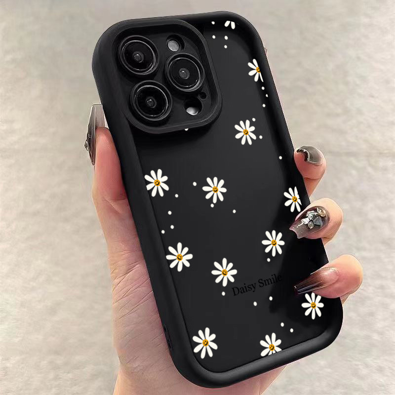 Dành Cho Samsung A06 A05S A05 A25 A24 A55 A15 A35 A26 A54 A34 A14 A36 A33 A53 A56 A52 A52S A32 A23 A51 Hoa Cúc Nụ Cười Chống Sốc Dày Silicon Mềm Mờ