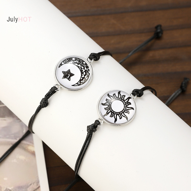 Julyhot 2 Cái / bộ Vòng Tay Mặt Trời Dạ Quang Cá Tính Cho Những Người Yêu Dây Quyến Rũ Tình Bạn Đảng Phụ Kiện Trang Sức Túi Đôi Massivedeals Quà Tặng