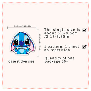 Bộ 50 Phim Hoạt Hình Disney Hoạt Hình Stitch Chống Thấm Nước Notebook Miếng Dán Trẻ Em Quà Tặng Sinh Nhật