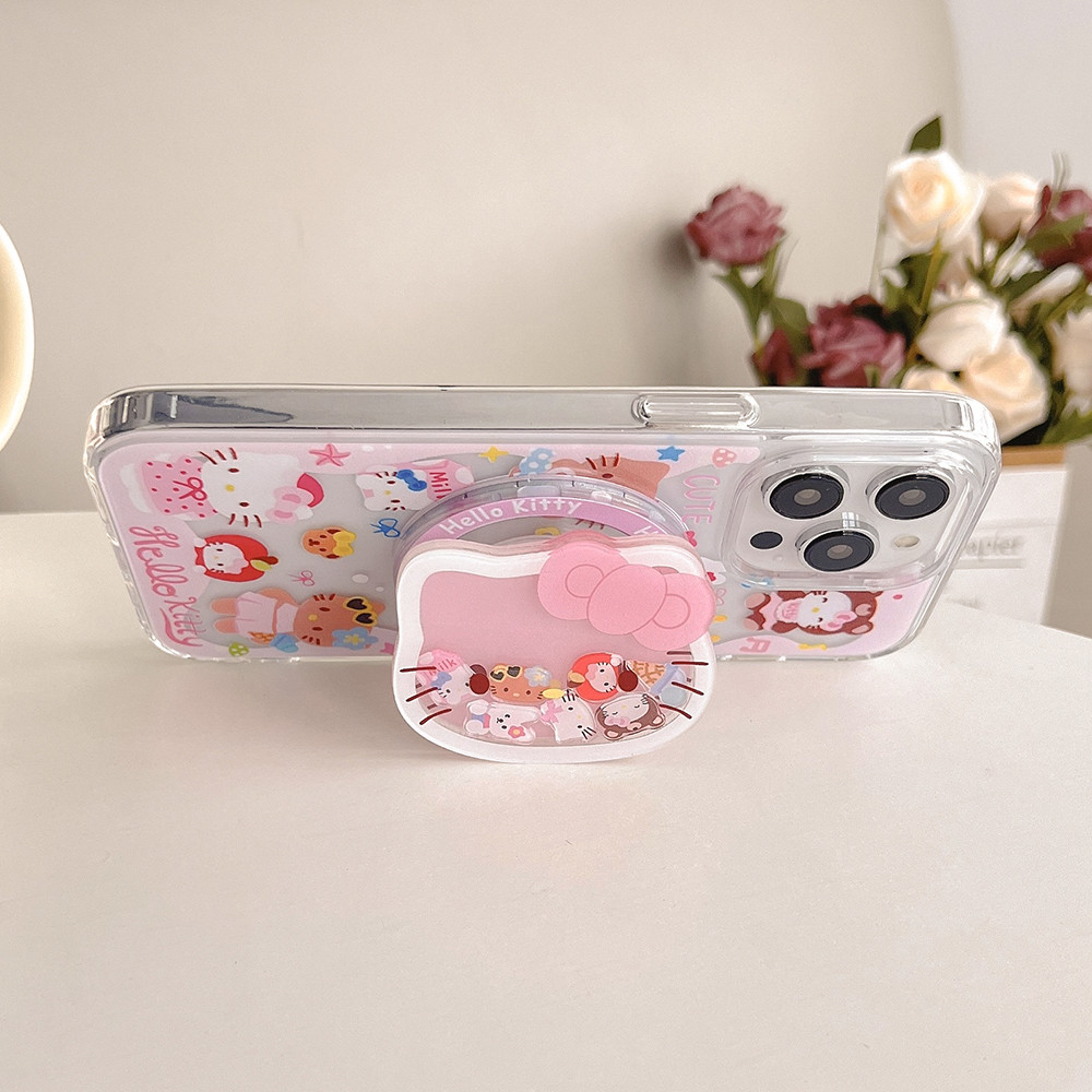 Từ Tính Dễ Thương Cat Có Thể Chảy Giá Đỡ Ốp Lưng Điện Thoại iPhone 17 Pro Max 17 Air 16 Plus 15 14 13 12 11 Bảo Vệ Toàn Diện Vỏ Bảo Vệ Chống Sốc