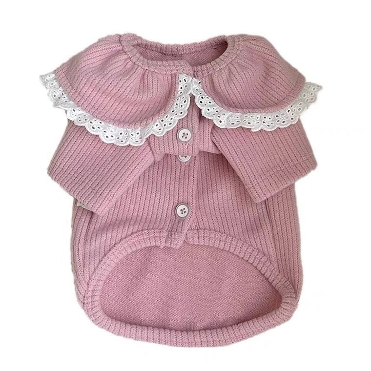 Áo len ren mùa thu đông, thích hợp cho quần áo thú cưng cho chó nhỏ như Bichon, Teddy