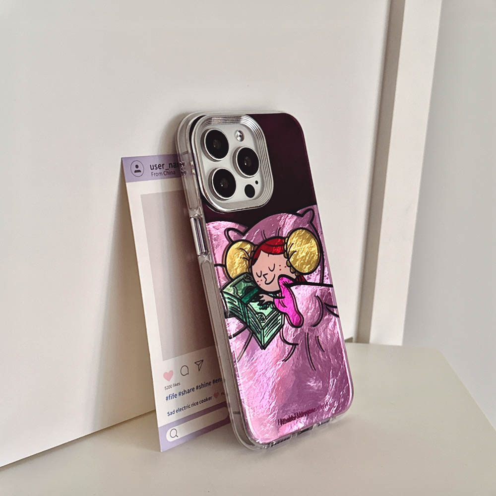 Ốp Lưng Cứng Tương Thích Với iPhone 13 13Pro 13ProMax 14 14Pro 14ProMax 15 15Pro 15ProMax 16 16Pro 16ProMax Vỏ Họa Tiết Công Chúa Vàng Ngủ