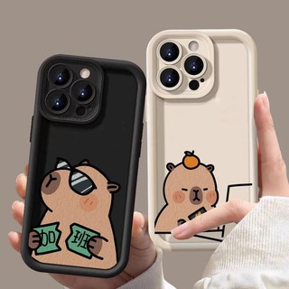 Ốp Lưng Cho iPhone 11 12 13 Pro Max Mini 5 5S Làm Việc Capybara Thời Trang Hoạt Hình Dễ Thương Silicon Mềm Vỏ Điện Thoại