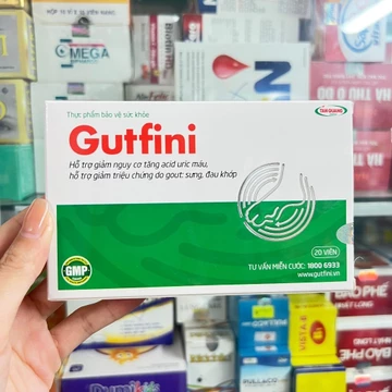 [Chính Hãng] Gutfini hộp 20 viên hỗ trợ giảm nguy cơ acid uric máu cao và giảm triệu chứng gout