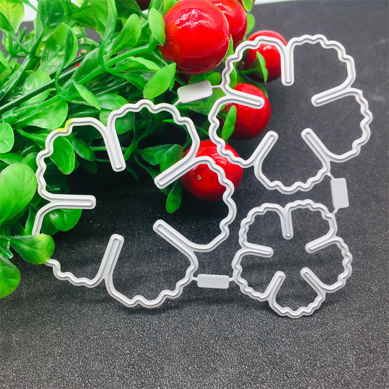 Sổ lưu niệm Diy Dập nổi Thép Carbon Thủ công Khuôn cắt kim loại Ba mảnh Cánh hoa sổ lưu niệm Bản mẫu